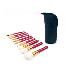 Cosmetic Brush Animal Bristle Wooden Handle Makeup Brush Set 10PK